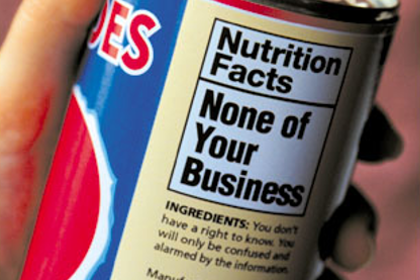 None of Your Business nutrition label