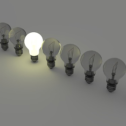 Line of light bulbs