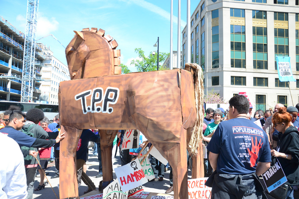 "Stop Fast Track" rally in Washington D.C., April 2015