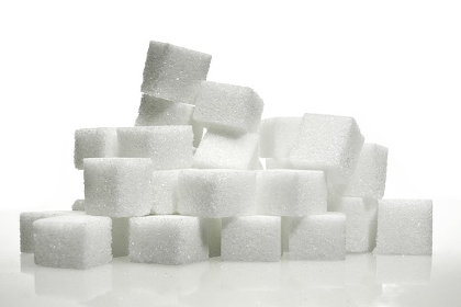 Cubes of sugar in a pile