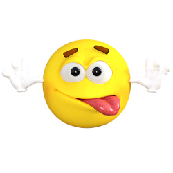 Silly emoticon blowing a raspberry