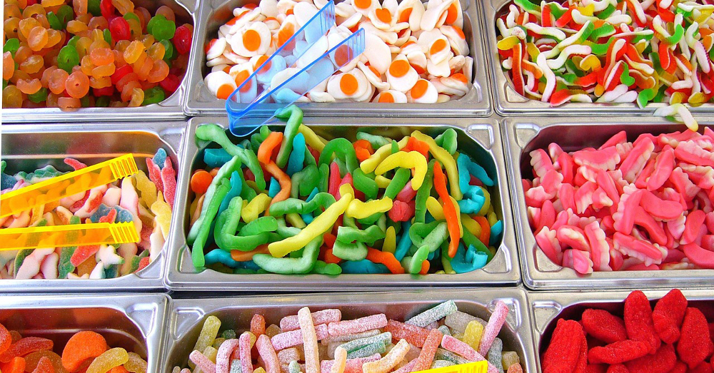 Colorful pick of childrens sweet candy