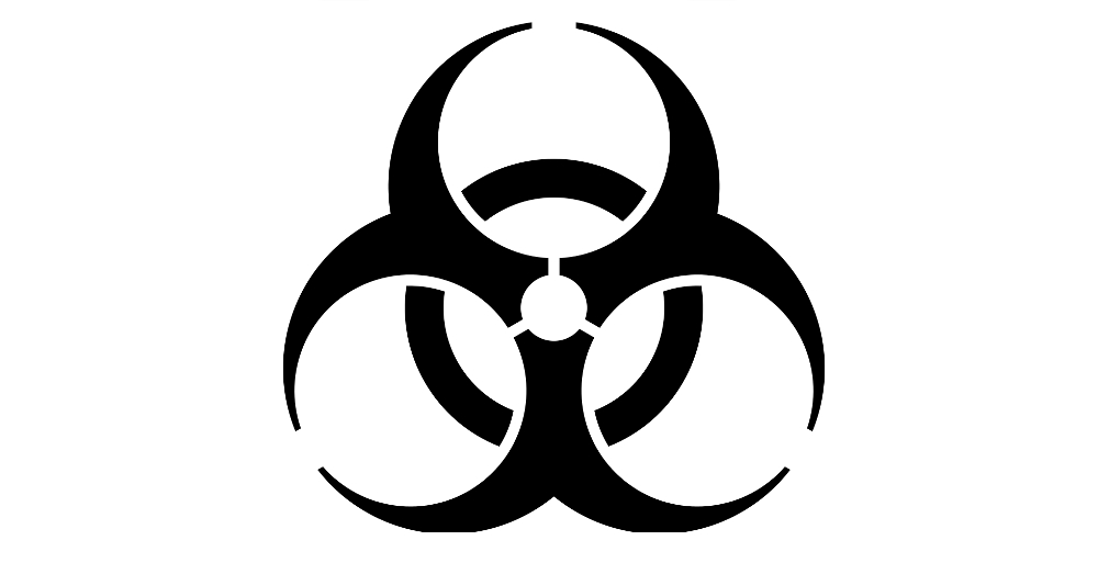 Biological hazard symbol developed by Dow chemical for labeling it's products