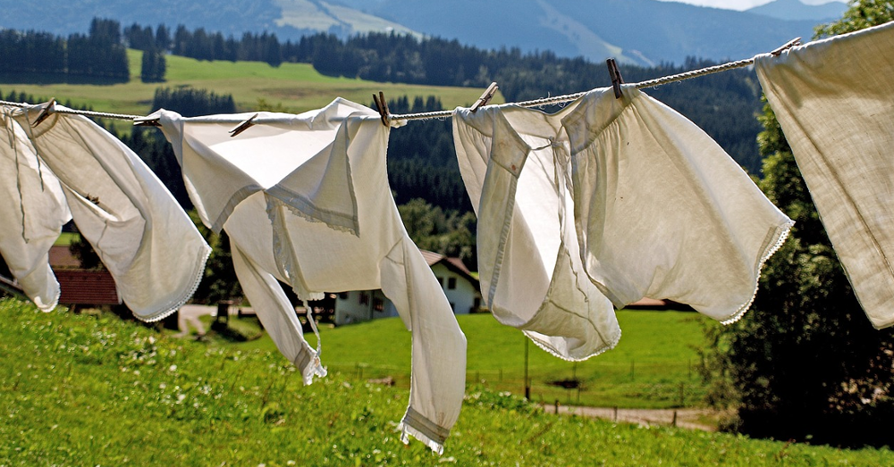 Clothes drying on a clothes line