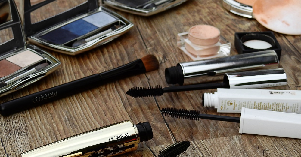 Cosmetics on a table