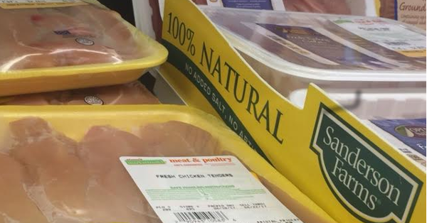 Sanderson Farms chicken at the grocery store