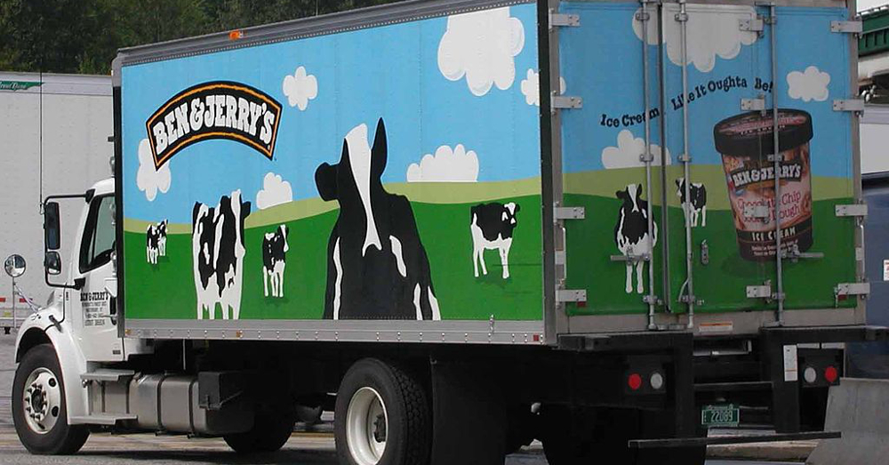 Ben & Jerry's ice cream shipping truck