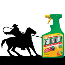 Cowboy silhouette with a lasso rounding up Roundup
