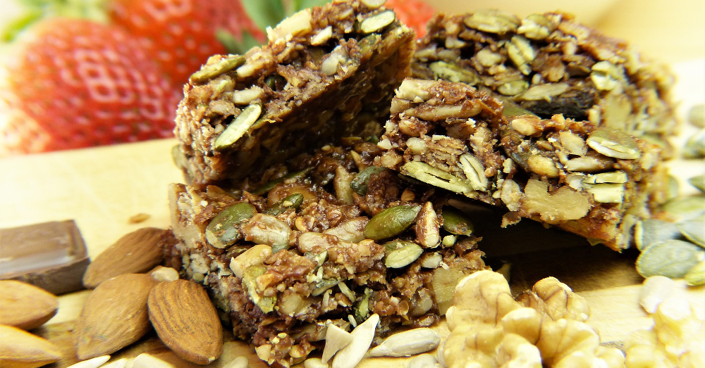 granola bar with nuts seeds and fruit