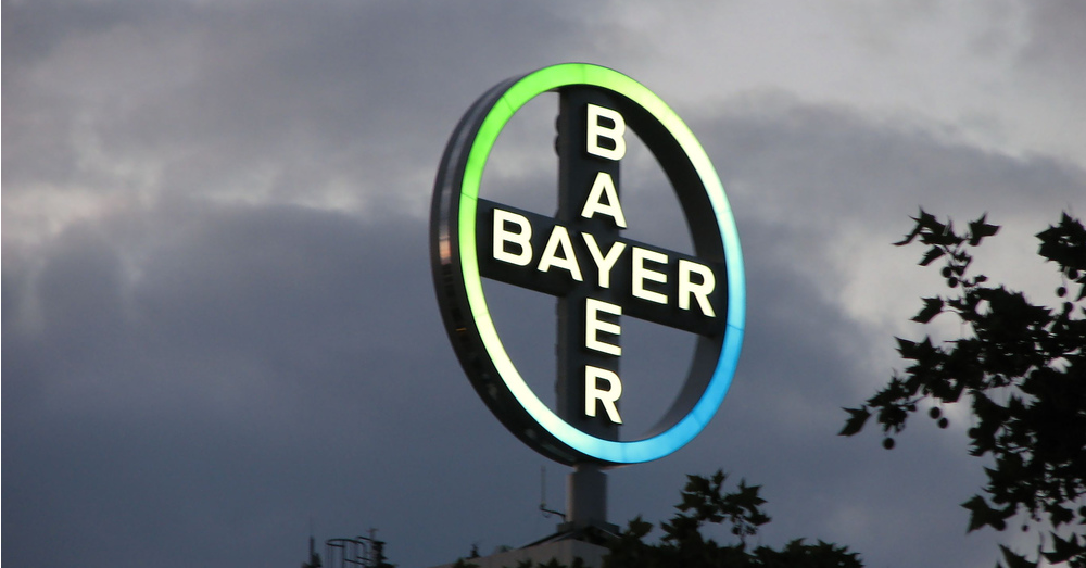 Bayer sign on top of a building