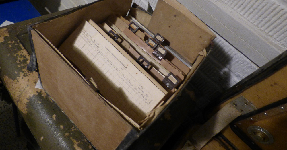 dusty documents and papers in a file
