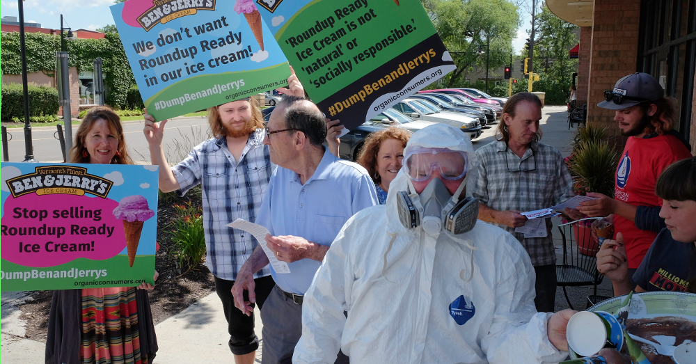 activists protesting against Ben and Jerrys company