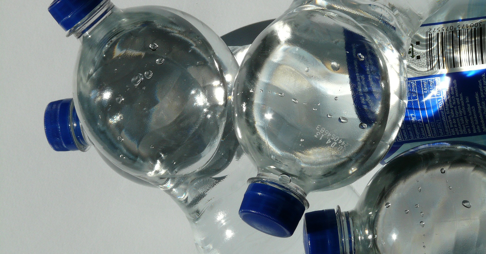 plastic water bottles under sunlight