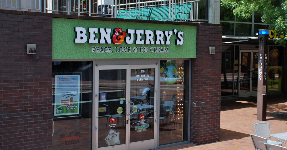 Ben and Jerry's Peace Love Ice Cream Storefront