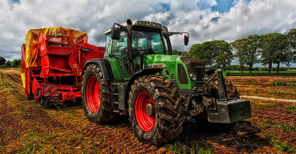 tractor on a farm field
