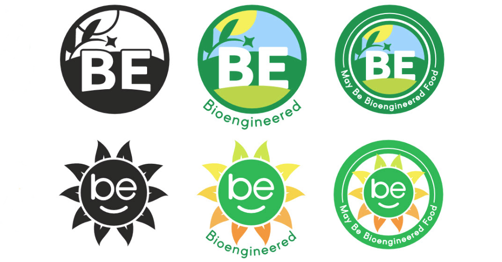 Examples of proposed USDA 'bioengineered' labels for food