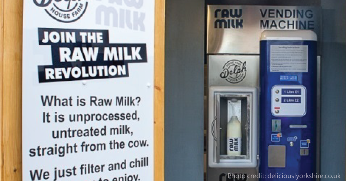 Raw milk vending machine.