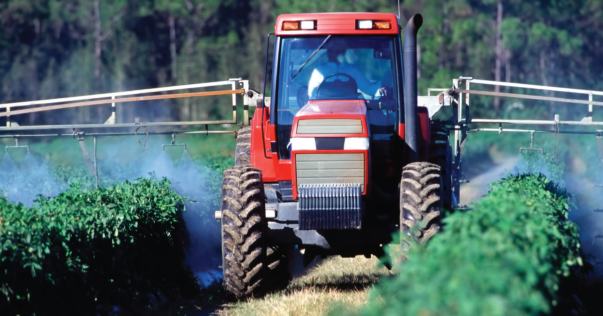 Truck spraying pesticides
