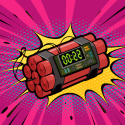 comic clipart rendering of a time bomb