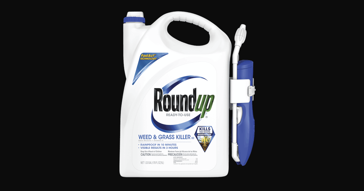 sprayer bottle of Monsantos glyphosate herbicide roundup