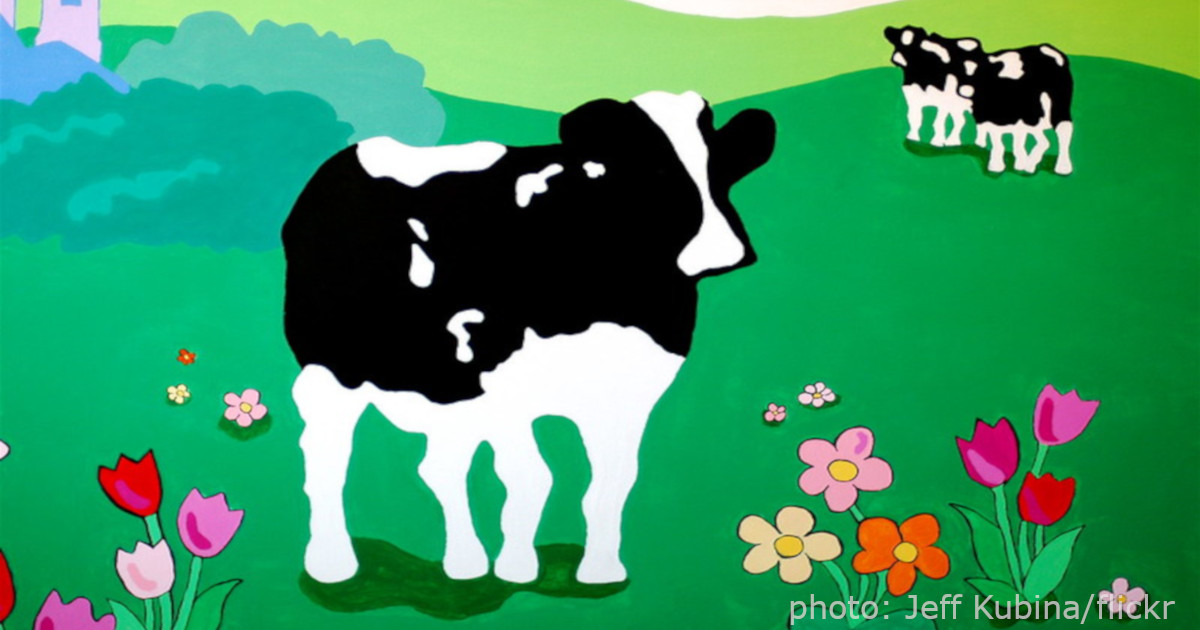 mural painting of Ben and Jerrys cows