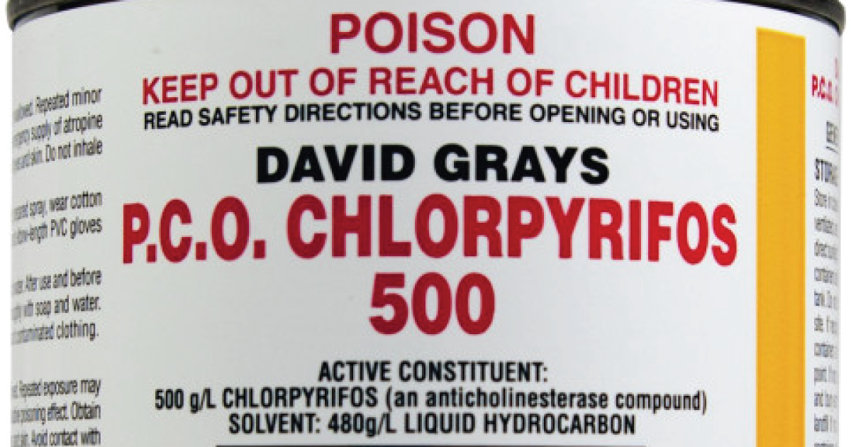 Chlorpyrifos label.