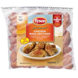 bag of Tyson brand chicken wings