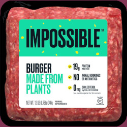 packaging for Impossible Burger fake meat product