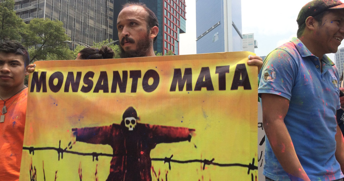 protest in Mexico City against Monsanto