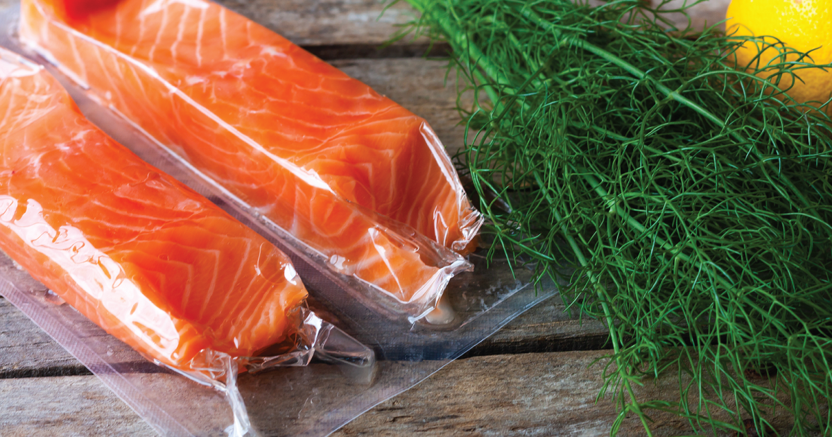 Packaged salmon.