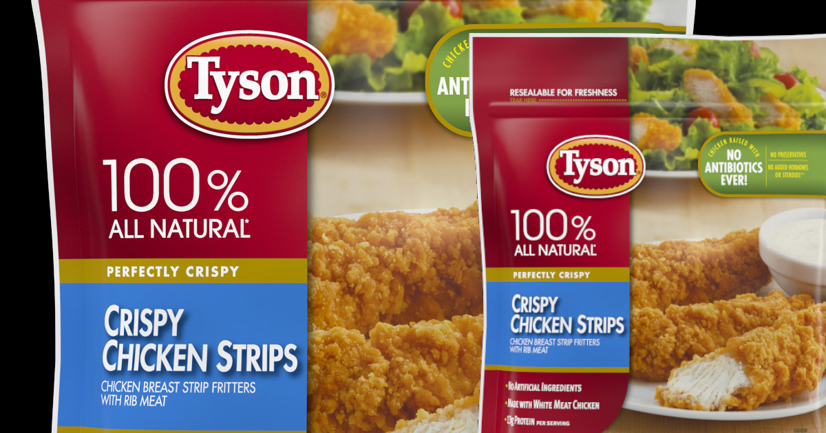 Tyson packaging for chicken strips