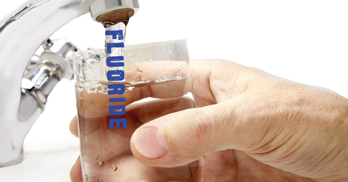 Fluoride in drinking water.