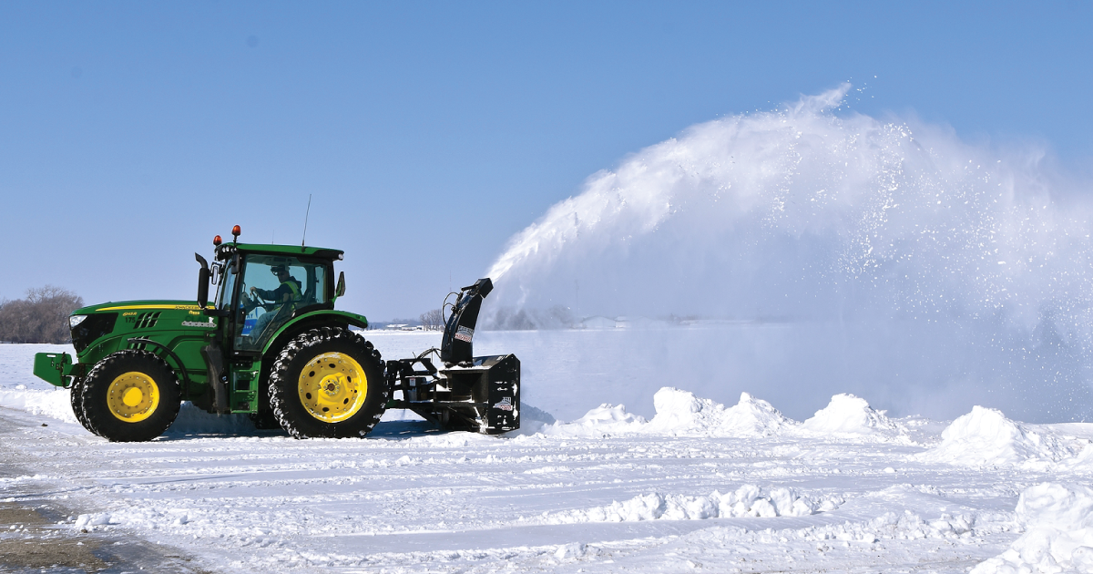 Tractor and snow.