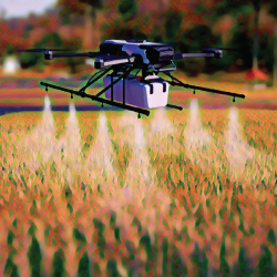 drone spraying crops