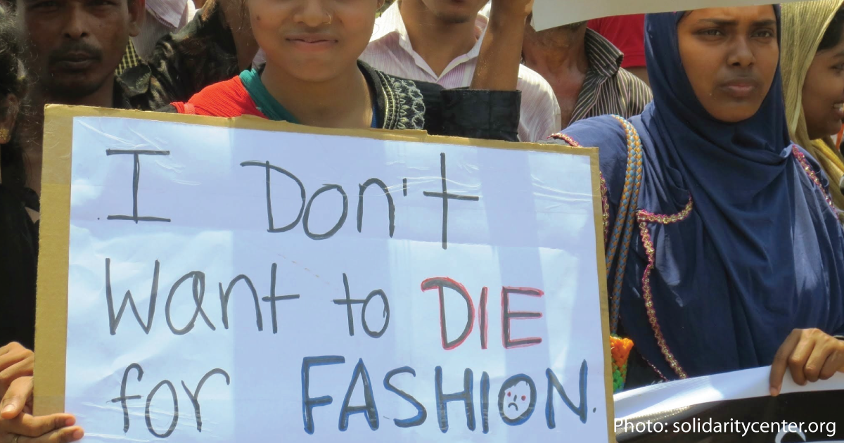 A protest against fashion industry.