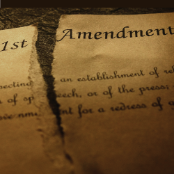 First amendment torn in two