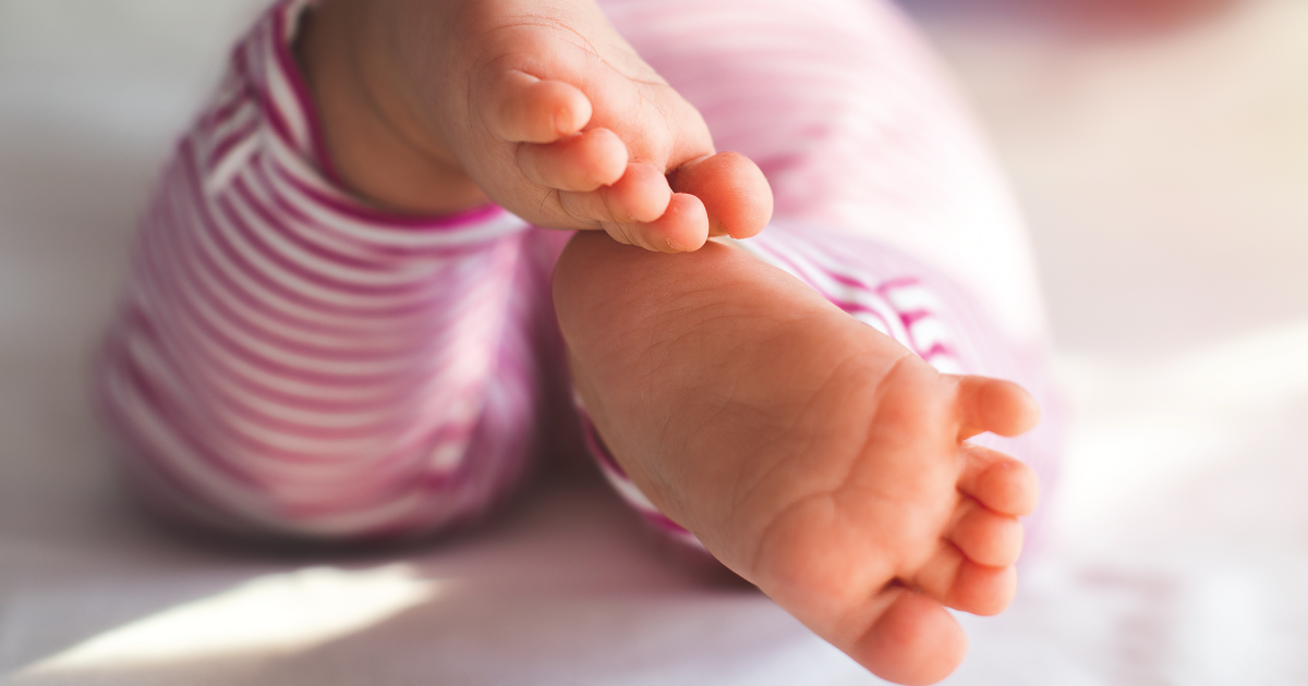 A baby's feet.