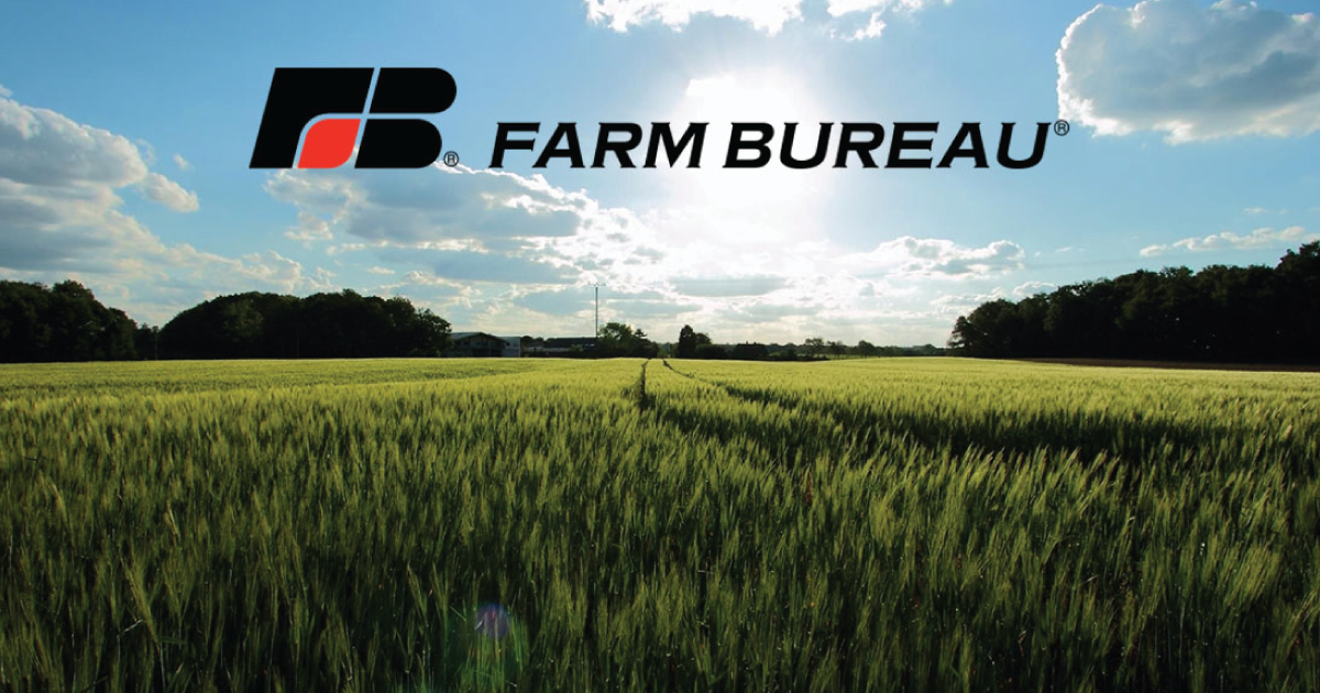 The American Farm Bureau Federation logo and a farm.