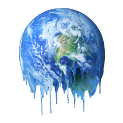 image of the earth melting and dripping due to climate change