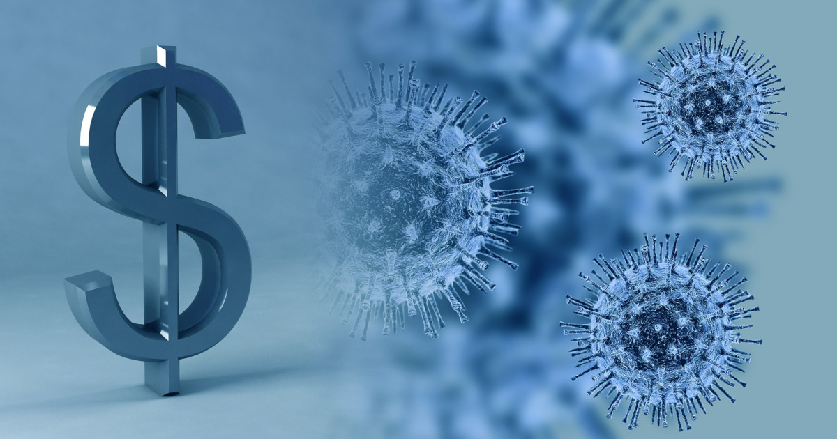 coronavirus with dollar sign