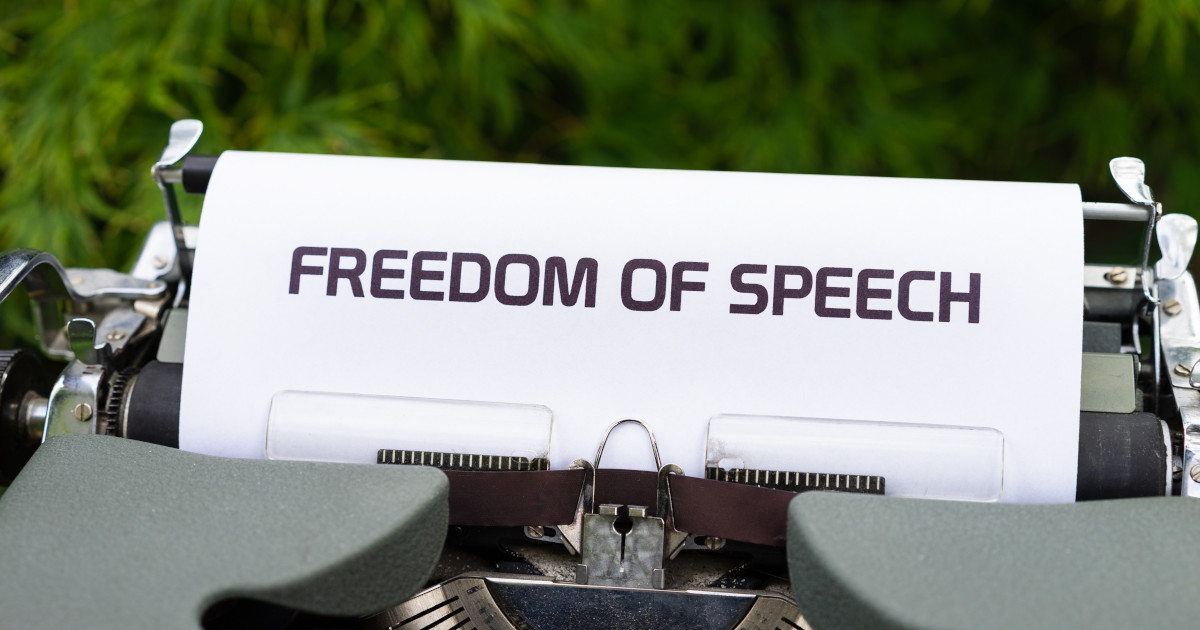 freedom of speech typed on paper