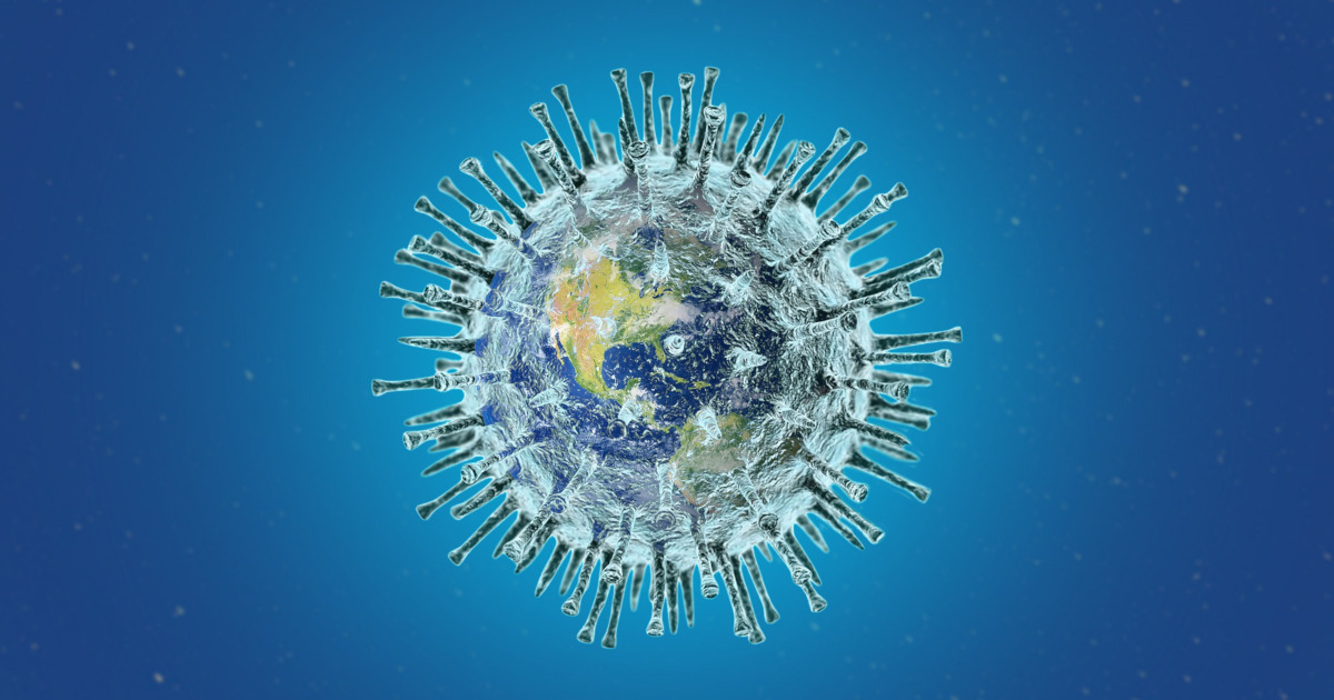 globe in shape of coronavirus